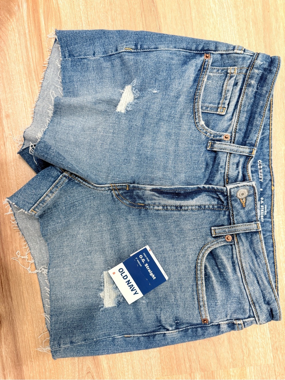 Old Navy Women's Light Blue Distressed Denim Cutoff Shorts